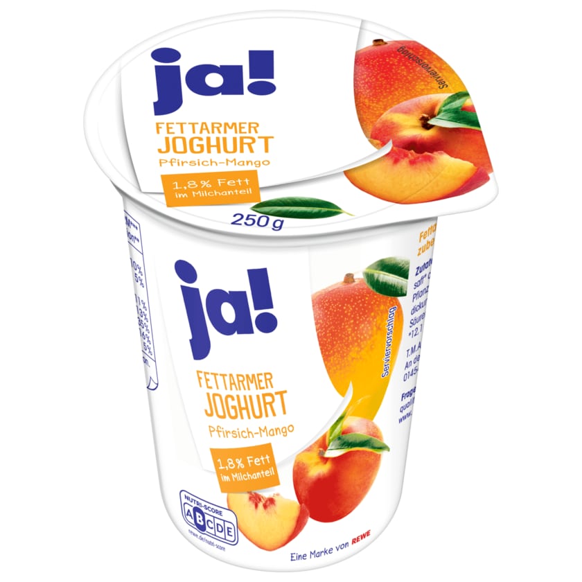 ja! Fettarmer Joghurt mild Pfirsich-Mango 250g
